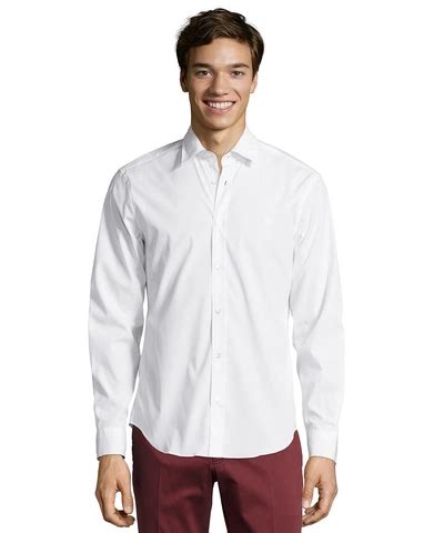 burberry brit cambridge stretch poplin slim fit button down shirt|Stretch Cotton Shirt in White .